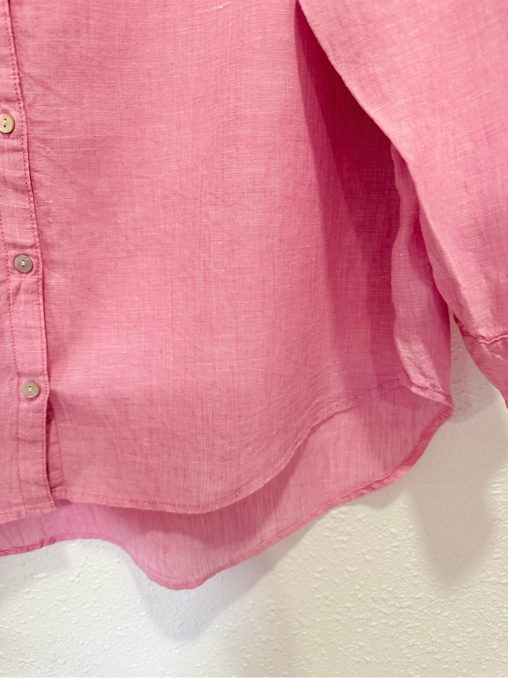 Sigrid Olsen 100% linen Pink Button-Down Linen Shirt 1X - Picture 3 of 7